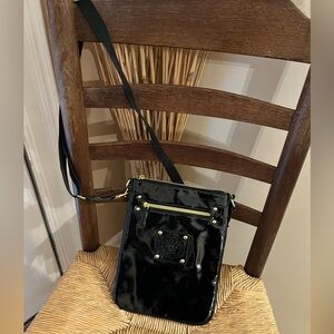 Anna Sui x Target Black Patent Crossbody Messenger Bag Gold Hardware